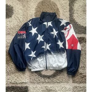 Champion USA 1996 Olympic Windbreaker Men’s Large AOP Vintage Atlanta Games Rare